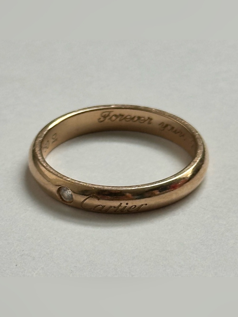 Cartier C De Cartier Wedding Band 3mm 1 Diamond 18K Yellow Gold Size 52 / US 6 - Picture 4 of 7